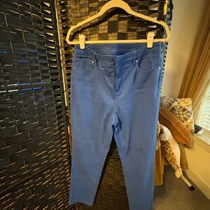 Blue Straight-Leg capris